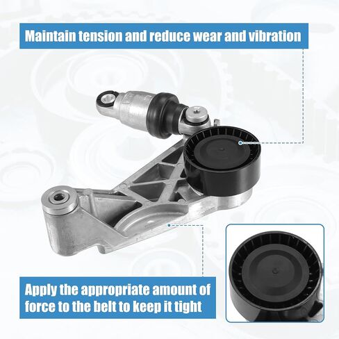 X AutoHaux Belt Belt Tensioner W/Pulley Assembly لجيب Wrangler 3.6L V6 2012-2017 لـ Jeep Wrangler JK 3.6L V6 2018 No.4627039AA/4627038AA in Saudi Arabia