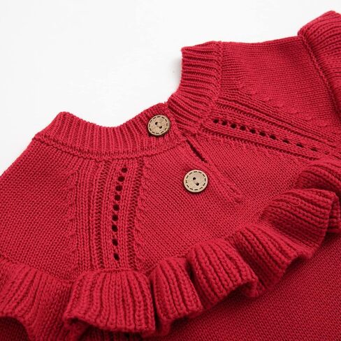Simplee kids Baby Little Girls' Long Sleeve Dress Cable Knit Sweater Lace Dress for Grils 3T in Kuwait