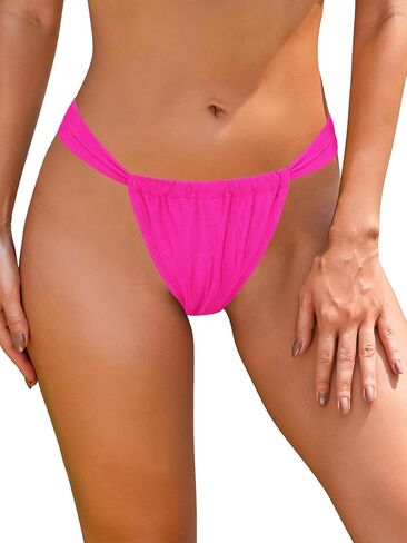 SHEKINI High Cut Bikini Bottom Cheeky Bathing Suit Bottom Low Waist Swim Bottoms with Adjustable Coverage in Saudi Arabia