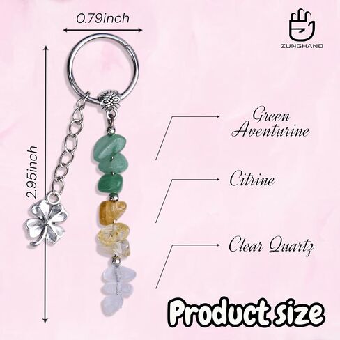 Crystal Keychain The Fortunekey - حظا سعيدا وإيجابية هدية مع شفاء البلورات | هدية ذات مغزى للنساء أو الأمهات أو الأصدقاء لإلهام الثقة والإيمان والقوة لأي مناسبة in Kuwait