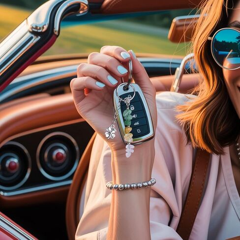 Crystal Keychain The Fortunekey - حظا سعيدا وإيجابية هدية مع شفاء البلورات | هدية ذات مغزى للنساء أو الأمهات أو الأصدقاء لإلهام الثقة والإيمان والقوة لأي مناسبة in Kuwait