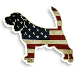 Beagle Sticker 3.8" Tall x 3.5" Wide in - USA American Flag Dog Decal - for Car, Truck, Window, Laptop, Bumper, Luggage, Water Bottle, Waterproof Sticker in Saudi Arabia