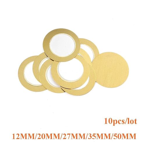 10pcs Piezo Elements Buzzer Sounder Sensor Trigger Drum Disc Copper Piezo Speaker 12MM 20MM 27MM 35MM 50MM Piezoelectric(10pcs 50MM) in Saudi Arabia