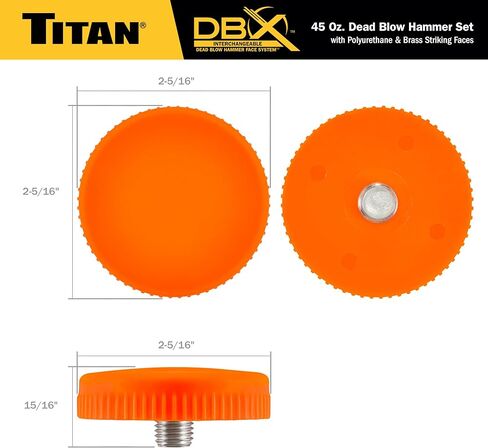 Titan 63640 Polyurethane القابلة للتبديل وجوه ضربات Titan DBX 45oz ضربة Dead Hammer in Kuwait