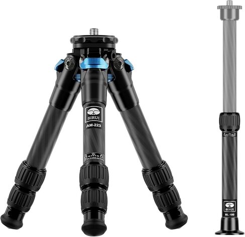 SIRUI AM223L Mini Leveling Tripod, Carbon Fiber Desktop Travel Tripod for DSLR Camera Video Camcorder, Max Load 33lbs, Max Height 14.2" in Saudi Arabia
