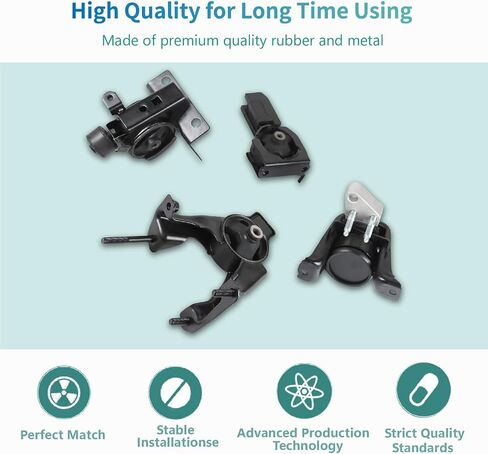 مجموعة 4pcs محرك Trans Mount مجموعة لتويوتا Corolla Matrix Pontiac Vibe 1.8L MT 2003-2008 A4218 A4219 A4221 A4230 Direct Fit Computer تم اختبار 12 شهرًا تم اختبارها لمدة 12 شهرًا in Saudi Arabia