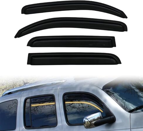 in Channel Window Visor Deflectors, Compatible with 2006-2011 Chevy HHR 4Door, Acrylic Black Slim Style Window Rain Guards, Sun Wind Side Vent Visor Set, 4 Pieces in Saudi Arabia