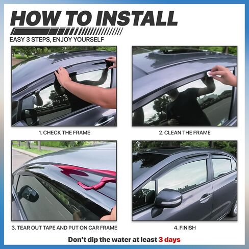M-Auuto Window Bossor الظل المتوافق مع 88-99 Chevy/GMC C1500/C2500/C3500/K1500/K2500/K3500 CAB الموسعة ، وحراس المطر على الشريط ، 4 أجزاء. in Saudi Arabia