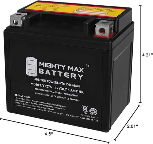 Mighty Max Battery YTZ7S 12V 6AH Replacement Battery for Parts Unlimited YTZ7S 2113-0087 in Saudi Arabia