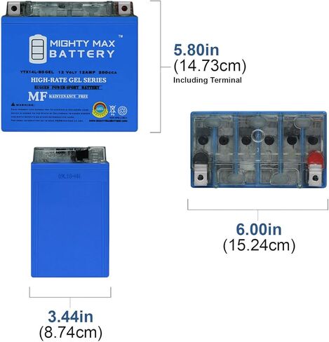 Mighty Max Battery YTX14L-BS Gel Battery for Harley-Davidson Iron 883 XL883N 2011 in Saudi Arabia