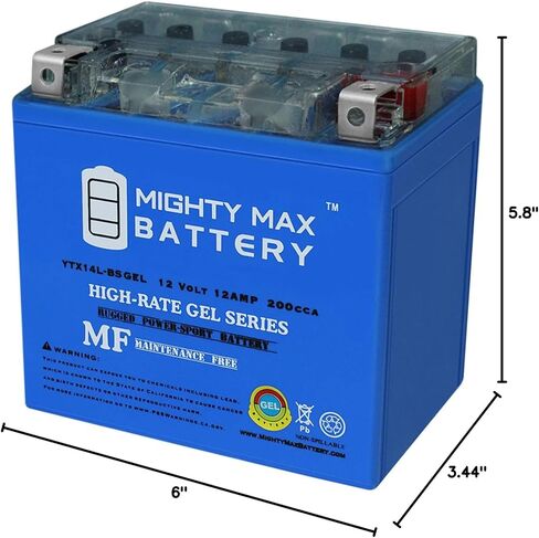 Mighty Max Battery YTX14L-BS Gel Battery for Harley-Davidson Iron 883 XL883N 2011 in Saudi Arabia