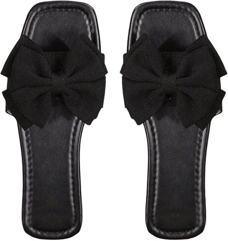 Gorglitter Women's Bow Sandals Flat Sandals لطيف زلة على Slide Mary Facia Sandals in Kuwait