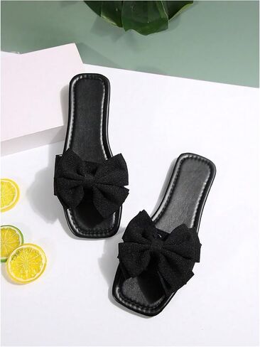Gorglitter Women's Bow Sandals Flat Sandals لطيف زلة على Slide Mary Facia Sandals in Kuwait