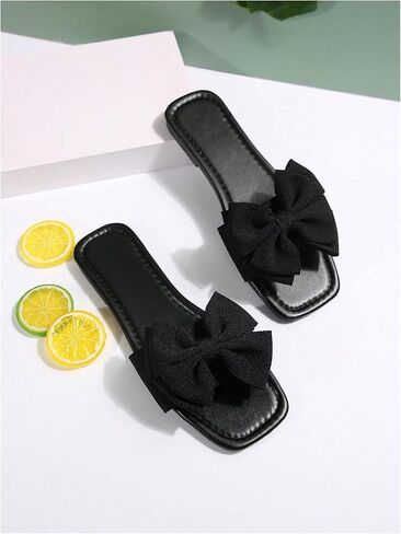 Gorglitter Women's Bow Sandals Flat Sandals لطيف زلة على Slide Mary Facia Sandals in Kuwait