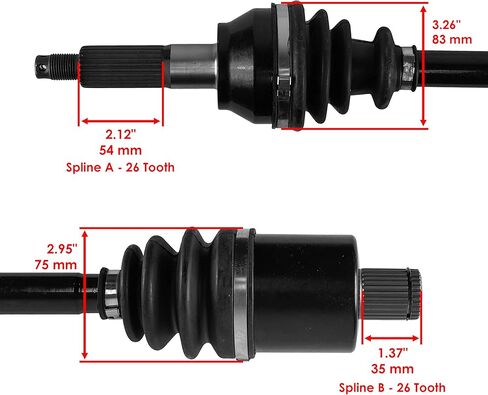 Caltric الخلفية الخلفية اليسرى واليمين محاور مفصل السيرة الذاتية الكاملة متوافقة مع Polaris Ranger XP 900 2013-2017 in Saudi Arabia