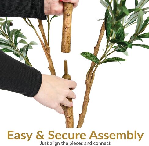 Sunnydaze Fake Olive Tree - 6ft Tall Faux Olive Tree with Pot - Indoor Artificial Plant with Black Weighted Base and Silk Leaves - Set of 2 in Kuwait
