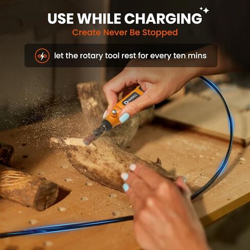 HARDELL Mini Cordless Rotary Tool, 5-Speed Type-C Charging Rotary Tool Kit with 43 Accessories, 3.7V Power Rotary Tool for Sanding, Polishing, Engraving, Carving, Grinding, DIY Crafts in Kuwait