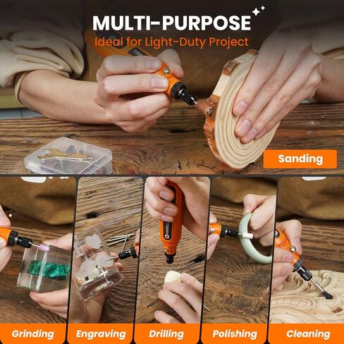 HARDELL Mini Cordless Rotary Tool, 5-Speed Type-C Charging Rotary Tool Kit with 43 Accessories, 3.7V Power Rotary Tool for Sanding, Polishing, Engraving, Carving, Grinding, DIY Crafts in Kuwait