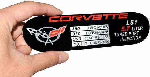 1Pc C5 Corvette Spec Data ID Metal Plate Consoler Emblem 3D Badge Nameplate LS1 350HP 2001-2004 Replacement for Corvette in Saudi Arabia