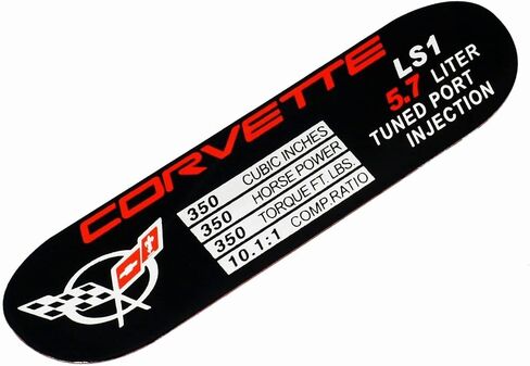 1Pc C5 Corvette Spec Data ID Metal Plate Consoler Emblem 3D Badge Nameplate LS1 350HP 2001-2004 Replacement for Corvette in Saudi Arabia
