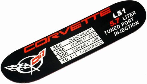 1Pc C5 Corvette Spec Data ID Metal Plate Consoler Emblem 3D Badge Nameplate LS1 350HP 2001-2004 Replacement for Corvette in Saudi Arabia