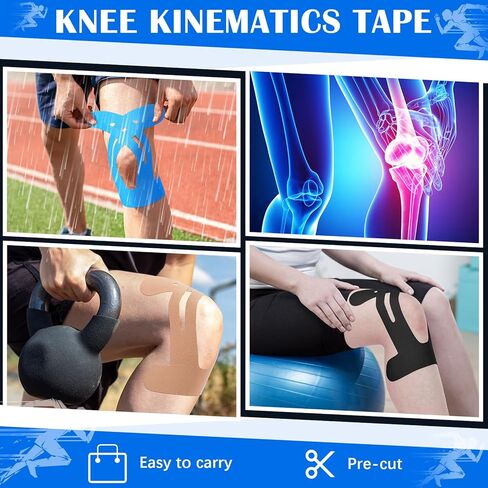 50 Pcs Kinesiology Tape Knee Tape Precut Strips Waterproof Sport Tape Elastic Latex-Free Athletic Tape Kinesiology Tape for Knee Tendons Support Sports Fitness Running Football(Skin Color) in Kuwait