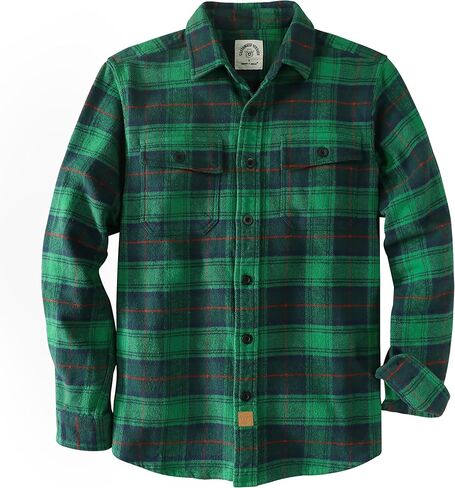 dubinik® 13oz قميص فانيل ثقيل للغاية للرجال للرجال رجال طويل المنقوش زر أسفل القمصان خمر القطن 100 ٪ in Kuwait