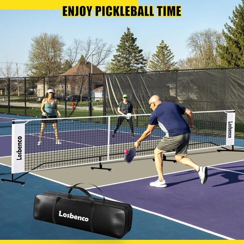Pickleball Net with Wheels Court Lines, Metal Frame & Regulation Size 22FT, 6-in-1 Adjustable Portable Net for Playing Pickleball, Tennis, Volleyball & Soccer and Backyard Games in Kuwait