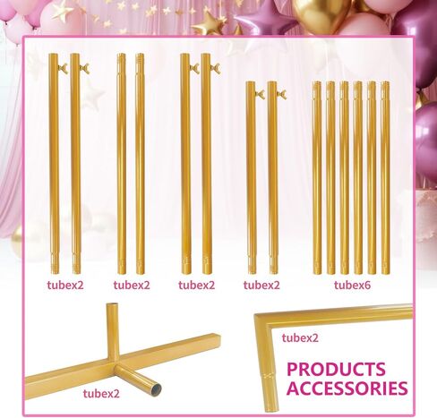 الذهب مربع الزفاف قوس 6.6FTx6.6FT خلفية حامل بالون معدني قوس حامل حديقة الشجرة الإطار لحفل زفاف عيد ميلاد الطفل دش الصورة كشك خلفية الديكور in Kuwait