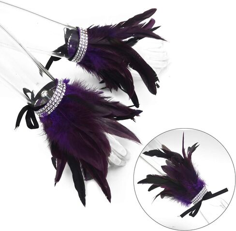 Miuco Feather Wrist Cuffs for Game Party Halloween Costume Cosplay Feather Wristband Pack of 2 in Kuwait
