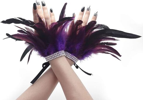 Miuco Feather Wrist Cuffs for Game Party Halloween Costume Cosplay Feather Wristband Pack of 2 in Kuwait
