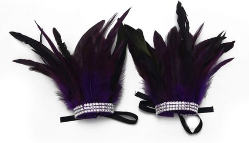 Miuco Feather Wrist Cuffs for Game Party Halloween Costume Cosplay Feather Wristband Pack of 2 in Kuwait