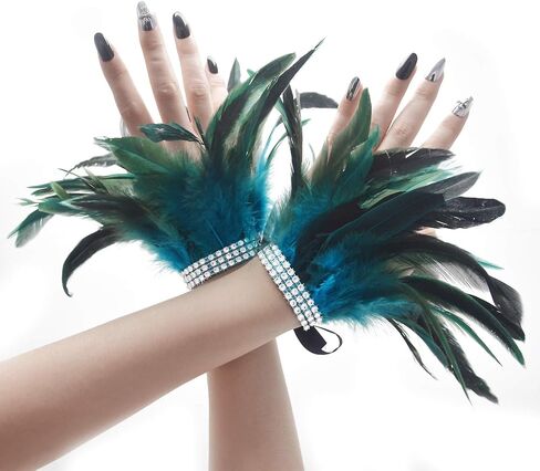 Miuco Feather Wrist Cuffs for Game Party Halloween Costume Cosplay Feather Wristband Pack of 2 in Kuwait