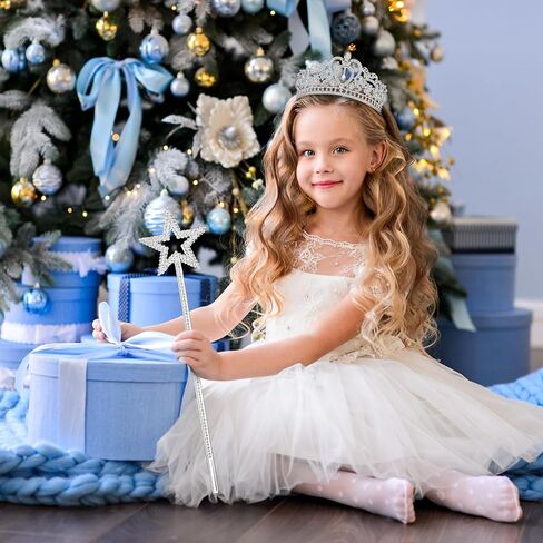 3pcs Princess Costume Accessories Women Crystal Crown Gloves Wand Dress up Set for Halloween Cosplay Birthday Party in Saudi Arabia