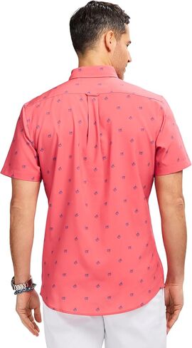 IZOD Men's Breeze Short Sleeve Button Down Patterned Shirt in Saudi Arabia