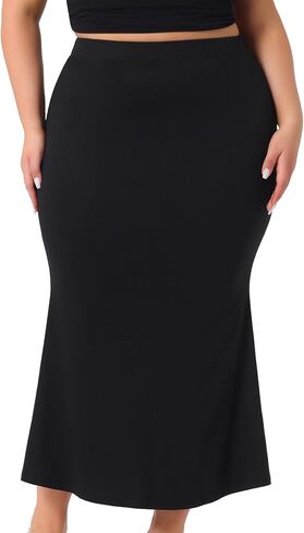 Agnes Orinda Plus Size Skirt for Women Pack Mermaid High Weist Hight Bodycon Long Varts in Kuwait