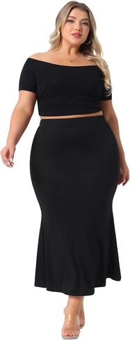 Agnes Orinda Plus Size Skirt for Women Pack Mermaid High Weist Hight Bodycon Long Varts in Kuwait