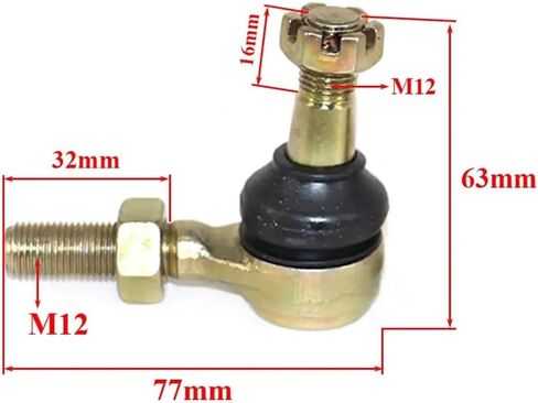 M12x1.5 Tie Rod End Kits Ball Joint For 150cc 200cc 250cc 300cc ATV Go-Kart UTV Buggy Quad Bike Accessories in Saudi Arabia