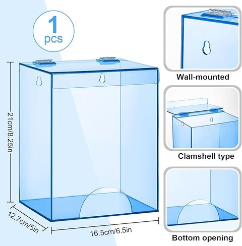 2 Pcs Acrylic Dispenser for Hairnet, Emesis Bags, Wall Mount Clear Acrylic Holder for Beard Nets, Safety Glasses in Kuwait