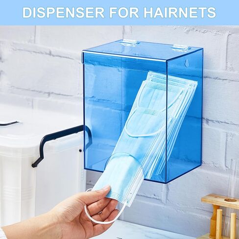 2 Pcs Acrylic Dispenser for Hairnet, Emesis Bags, Wall Mount Clear Acrylic Holder for Beard Nets, Safety Glasses in Kuwait