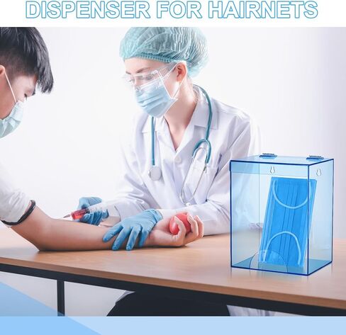 2 Pcs Acrylic Dispenser for Hairnet, Emesis Bags, Wall Mount Clear Acrylic Holder for Beard Nets, Safety Glasses in Kuwait