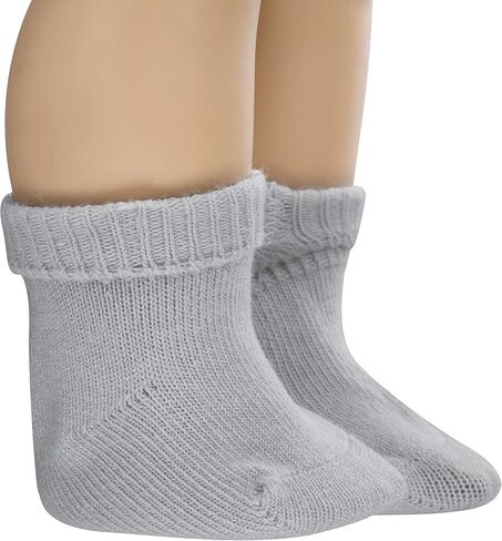 Adjustable Preemie Socks with Bow - 3 Pairs of Turn Cuff Preemie Cotton Socks for Newborn Girls and Boys in Saudi Arabia