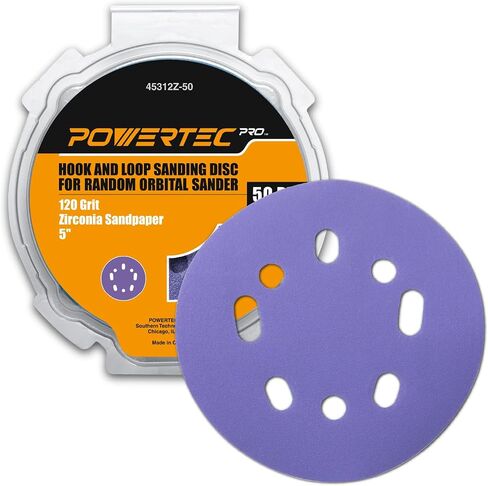 POWERTEC 5 Inch 8-Hole Hook and Loop Diamond Shaped Sanding Discs, 30-Pack Assorted Grits (60/80/120) for Random Orbital Sanders –J-Weight Cloth Backing for Long Life, Anti-Clog Sandpaper (44900) in Saudi Arabia