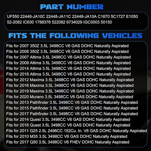 Coil UF550 Ignition Coil Fits لعام 2007 2009 2014 2018 Altima ، 2012 2016 2019 Maxima ، 2013 2015 2017 Pathfinder ، يناسب 350Z Murano Quest G25 M35 2.5L 3.5L ، ما بعد البيع. in Saudi Arabia