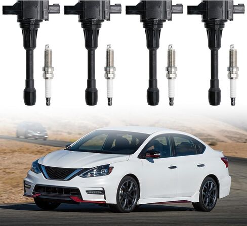 Coil Coil UF549 و Iridium Spark Plugs 9029 متوافقة مع نيسان Altima Versa Sentra Rogue Cube NV200 2007-2019 in Saudi Arabia