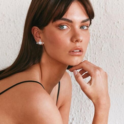 WCRAZYE Saturn Pearl Earrings Necklace Set for Women Cubic Zirconia Planet Earrings Wedding Birthday Anniversary Charm Gifts in Saudi Arabia