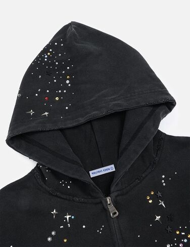 Aelfric Eden Star Rhinestone Zip Up Hoodies Womens Mens Dised مقنعين سترات جنسيقة للجنسين فضفاضة من البلوزات الجيب Y2K in Saudi Arabia