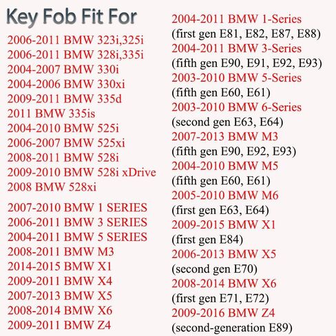 Key Fob Replacement CAS3 Fits for BMW X1 X5 X6 M3 325i,328i,335i,525i,528i,530i,535i,550i & More 2004-2014 Remote Control Keyless Entry KR55WK49127 KR55WK49123 in Saudi Arabia