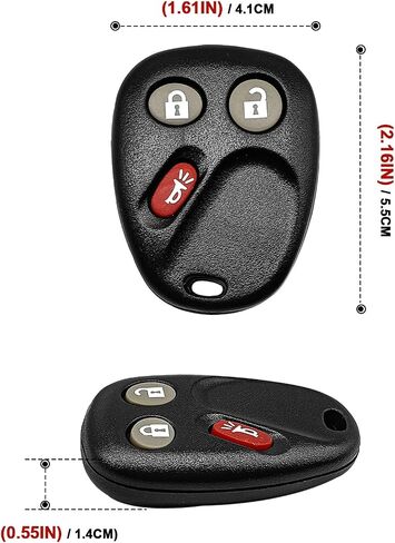 LHJ011 3-Button Key Fob Keyless Remote Control Compatible with 2003-2007 CadiIIac Escalade Chevy Avalanche Tahoe Suburban Silverado Hummer H2 Yukon Sierra (1 Pcs Black) in Saudi Arabia