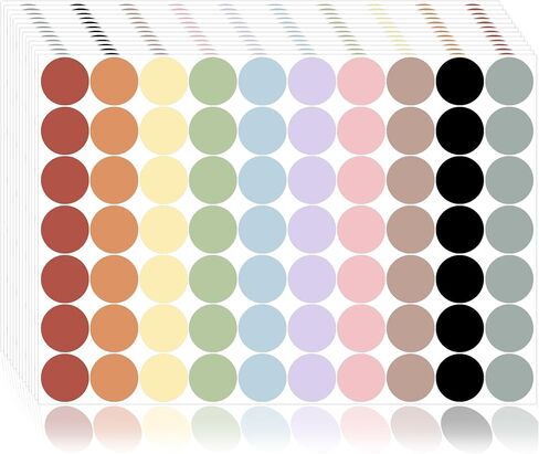 1400 PCS Boho Rainbow Colored Dot Stickers ، 3/4 ملصقات ترميز قابلة للإزالة ألوان مستديرة ، 10 ملصق لابل من بوهو للمكتب ، الفصل الدراسي in Kuwait